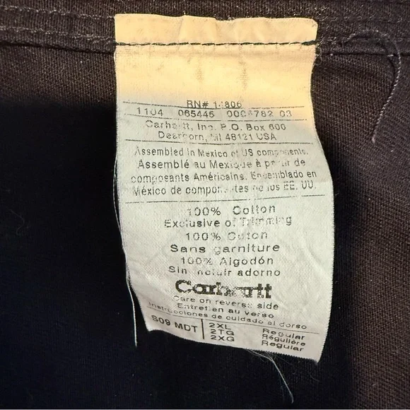 CARHARTT Men’s Navy Blue Oakman Work Thick Button Down Shirt DCT Logo Size 2XL - Picture 10 of 11